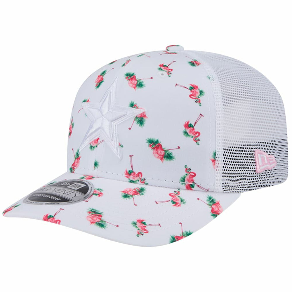 Dallas Cowboys New Era Adventure Flamingo Pattern 9SEVENTY Stretch-Snap Hat - White Hats