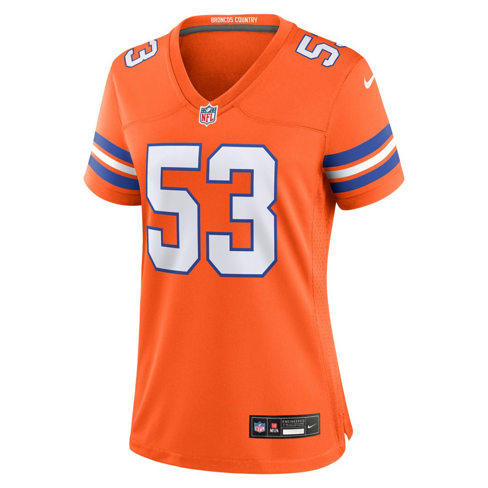 Randy Gradishar Denver Broncos Women's Mile High Collection 1977 Throwback Retired Player Game Jersey - Orange Jerseys