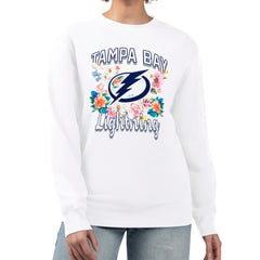 Tampa Bay Lightning G-III 4Her by Carl Banks Women's Flower Logo Pullover Sweatshirt - White | US 201906041