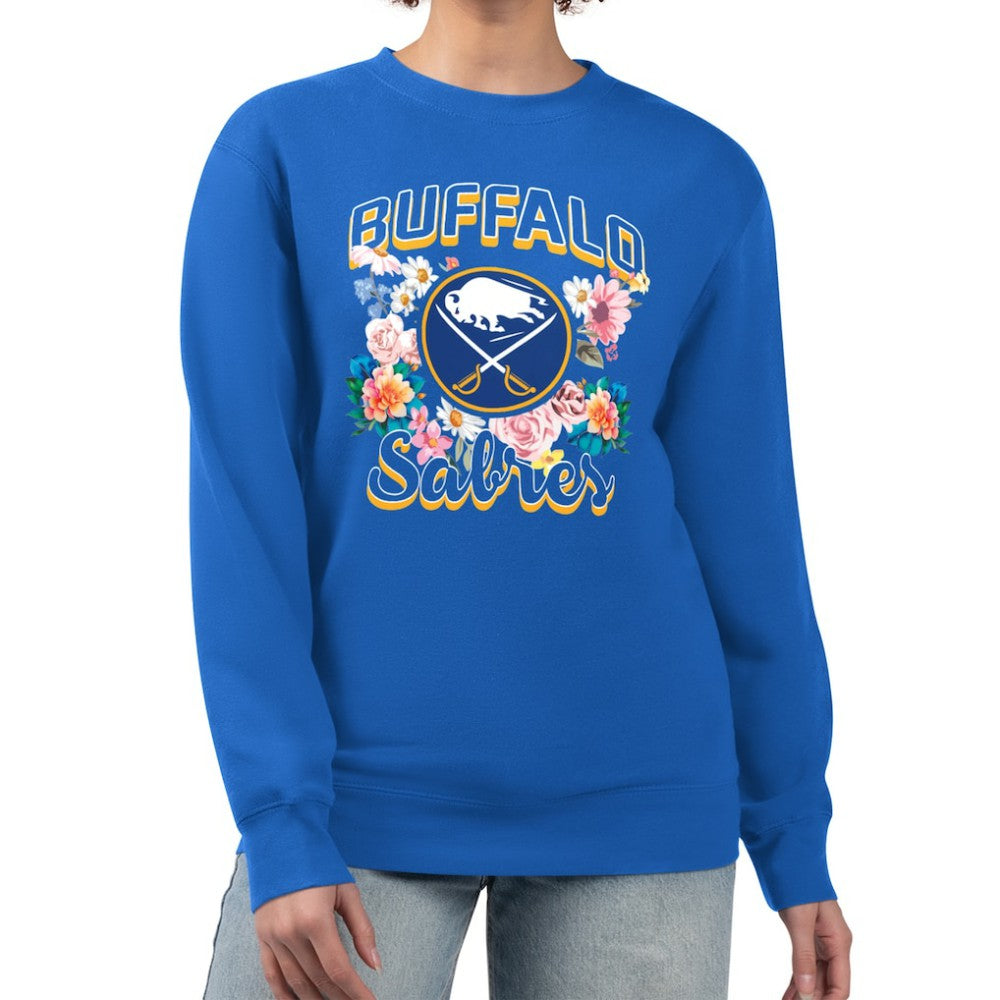 Buffalo Sabres G-III 4Her by Carl Banks Women's Flower Logo Pullover Sweatshirt - Royal | US 201906052