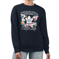 Toronto Maple Leafs G-III 4Her by Carl Banks Women's Flower Logo Pullover Sweatshirt - Navy | US 201906063