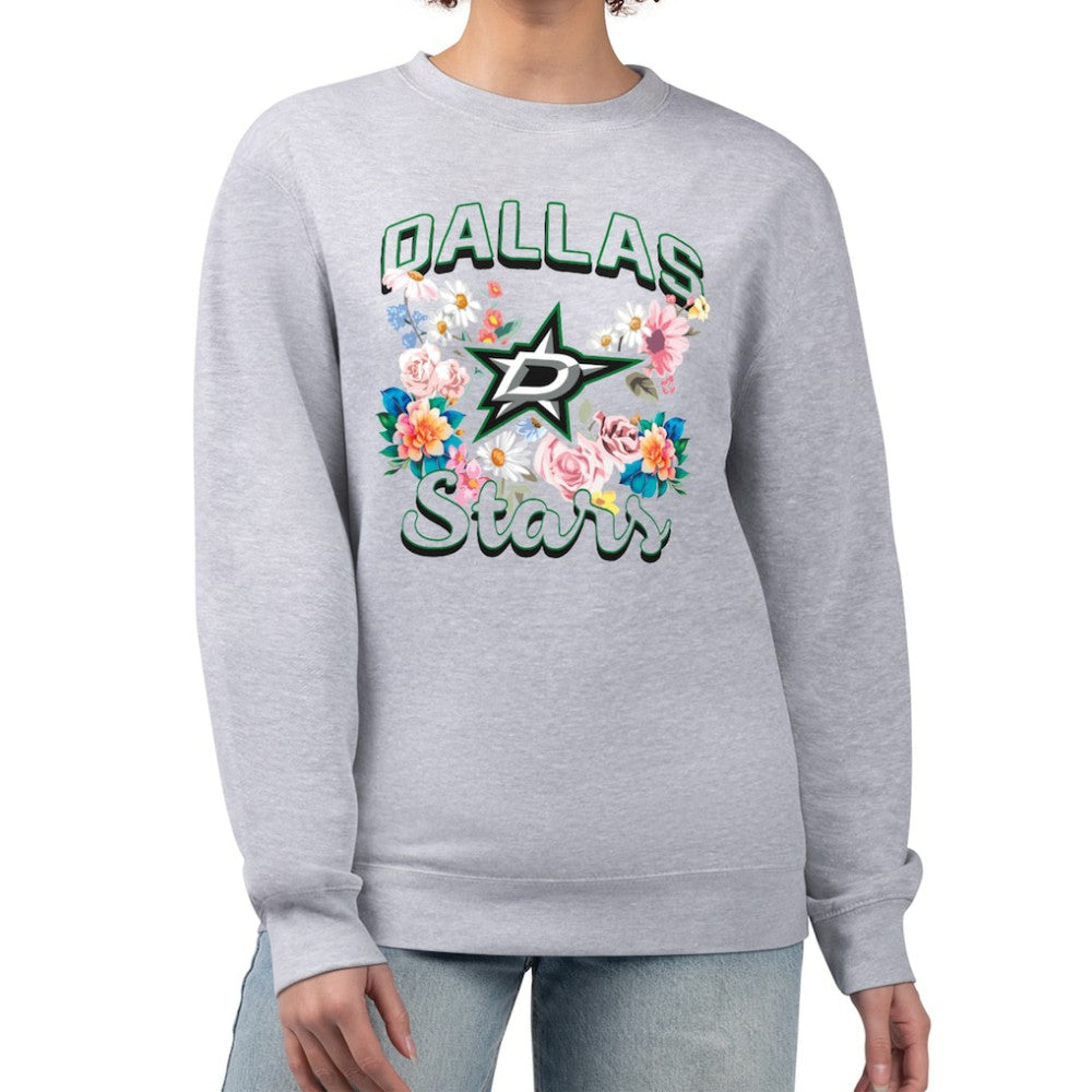 Dallas Stars G-III 4Her by Carl Banks Women's Flower Logo Pullover Sweatshirt - Heather Gray | US 201906070