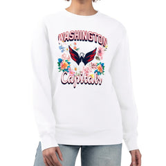 Washington Capitals G-III 4Her by Carl Banks Women's Flower Logo Pullover Sweatshirt - White | US 201906076
