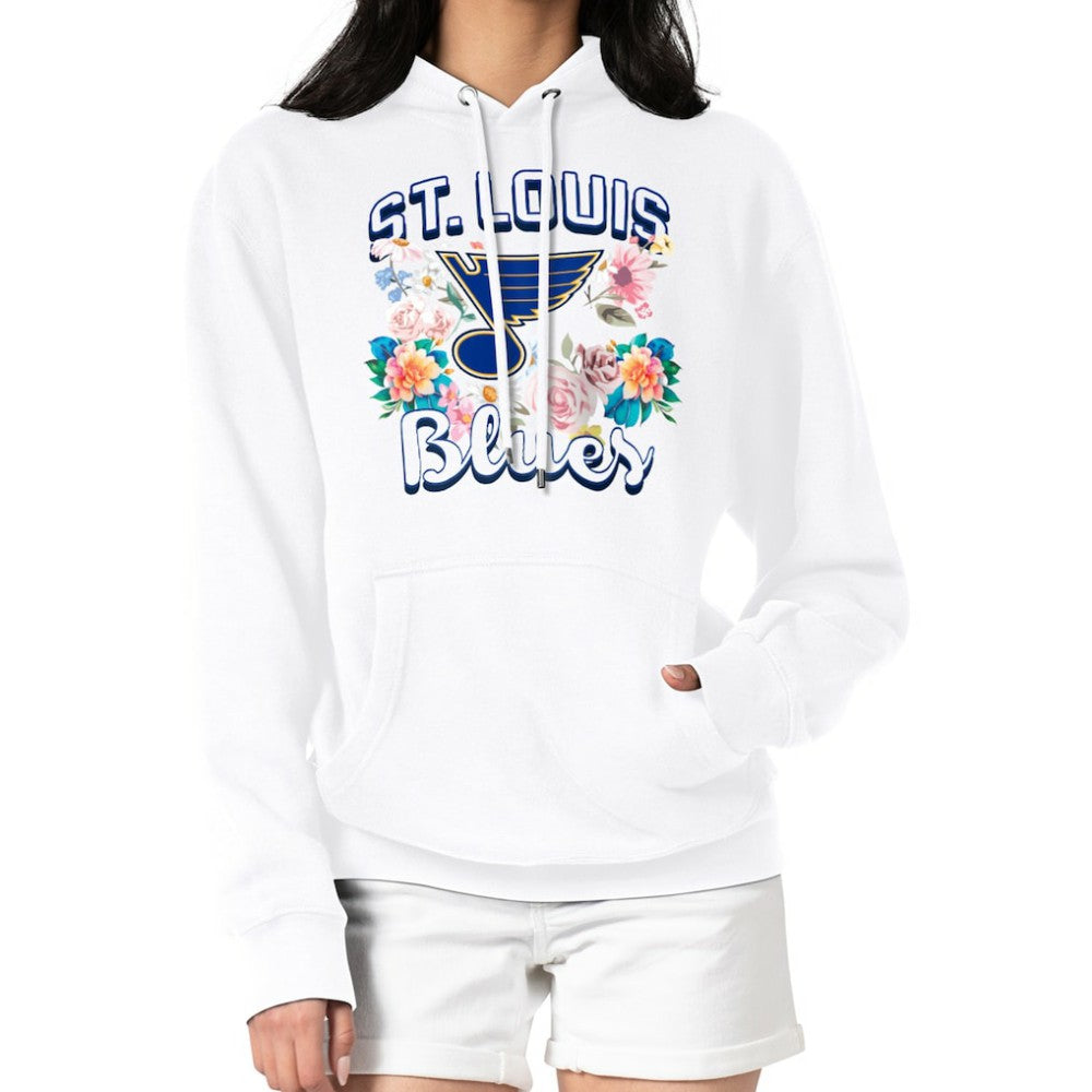 St. Louis Blues G-III 4Her by Carl Banks Women's Flower Logo Pullover Hoodie - White | US 201906117