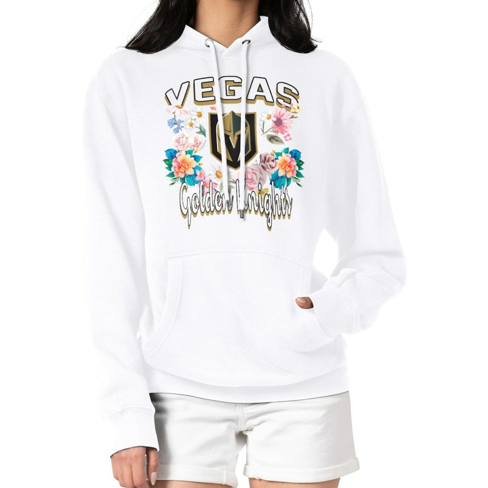 Vegas Golden Knights G-III 4Her by Carl Banks Women's Flower Logo Pullover Hoodie - White | US 201906121
