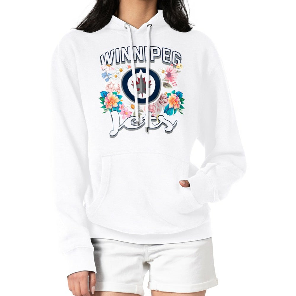 Winnipeg Jets G-III 4Her by Carl Banks Women's Flower Logo Pullover Hoodie - White | US 201906123