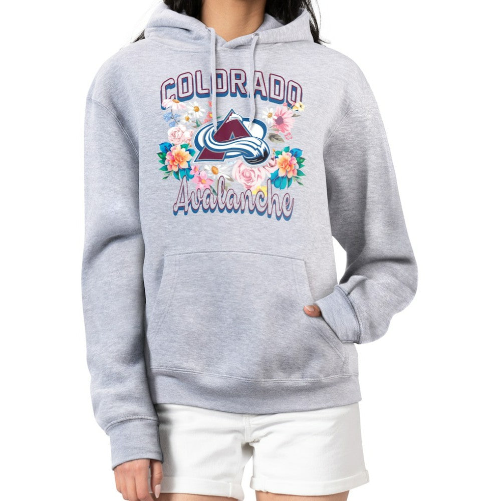 Colorado Avalanche G-III 4Her by Carl Banks Women's Flower Logo Pullover Hoodie - Heather Gray | US 201906129