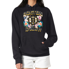 Boston Bruins G-III 4Her by Carl Banks Women's Flower Logo Pullover Hoodie - Black | US 201906141