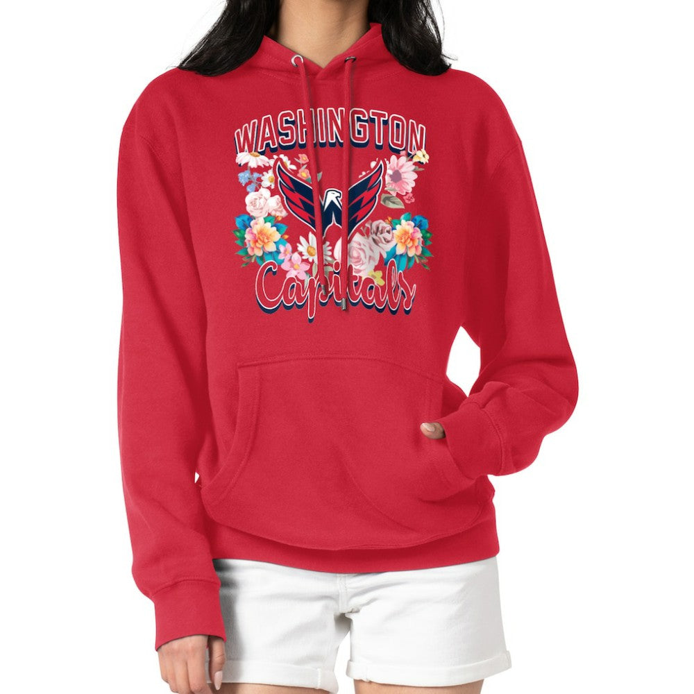 Washington Capitals G-III 4Her by Carl Banks Women's Flower Logo Pullover Hoodie - Red | US 201906142
