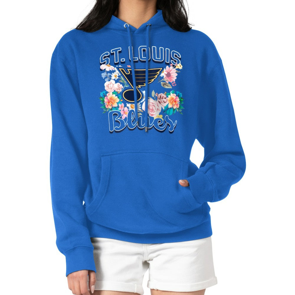St. Louis Blues G-III 4Her by Carl Banks Women's Flower Logo Pullover Hoodie - Blue | US 201906145