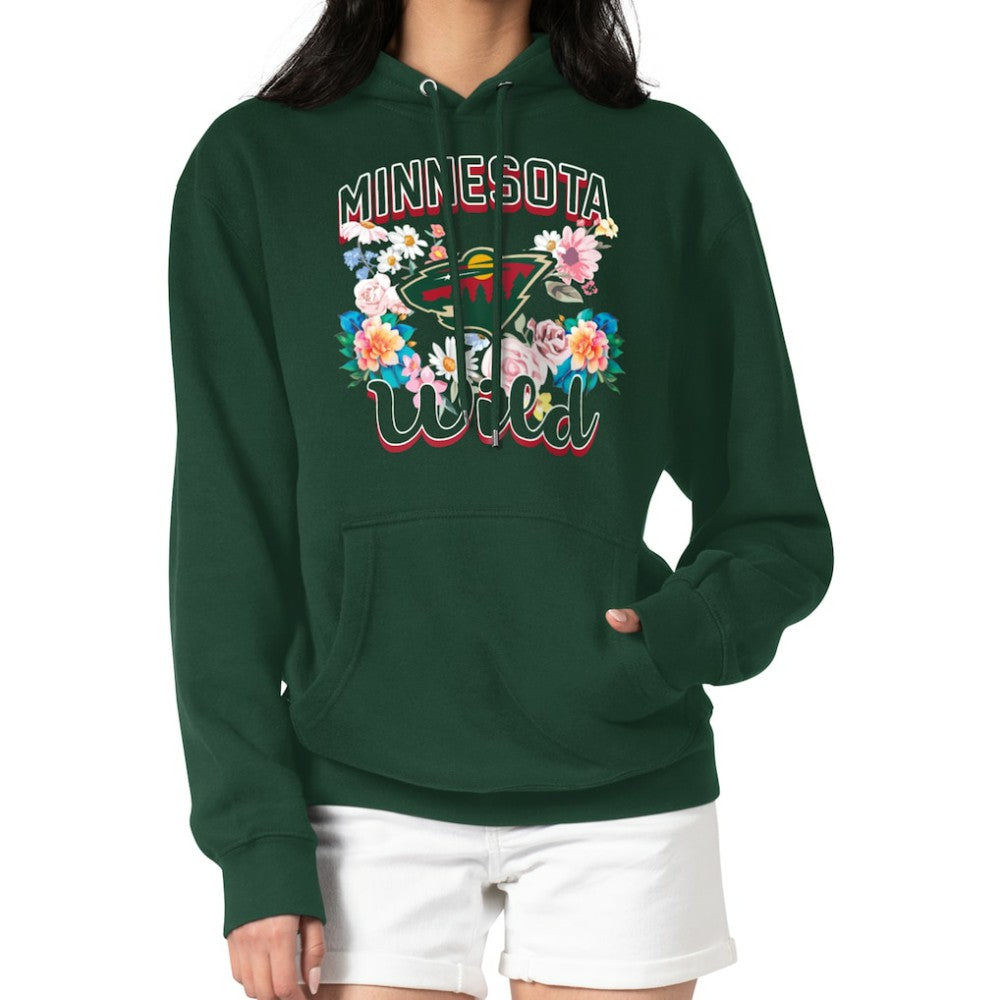 Minnesota Wild G-III 4Her by Carl Banks Women's Flower Logo Pullover Hoodie - Green | US 201906152