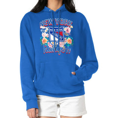 New York Rangers G-III 4Her by Carl Banks Women's Flower Logo Pullover Hoodie - Blue | US 201906154