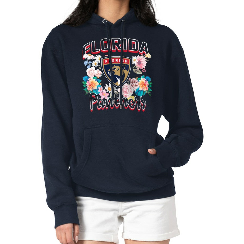 Florida Panthers G-III 4Her by Carl Banks Women's Flower Logo Pullover Hoodie - Navy | US 201906156