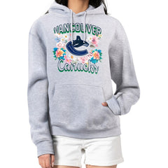 Vancouver Canucks G-III 4Her by Carl Banks Women's Flower Logo Pullover Hoodie - Heather Gray | US 201906170