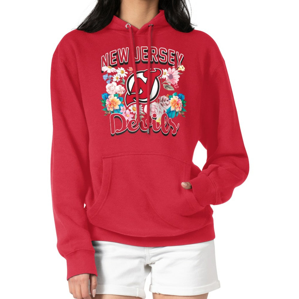 New Jersey Devils G-III 4Her by Carl Banks Women's Flower Logo Pullover Hoodie - Red | US 201906177