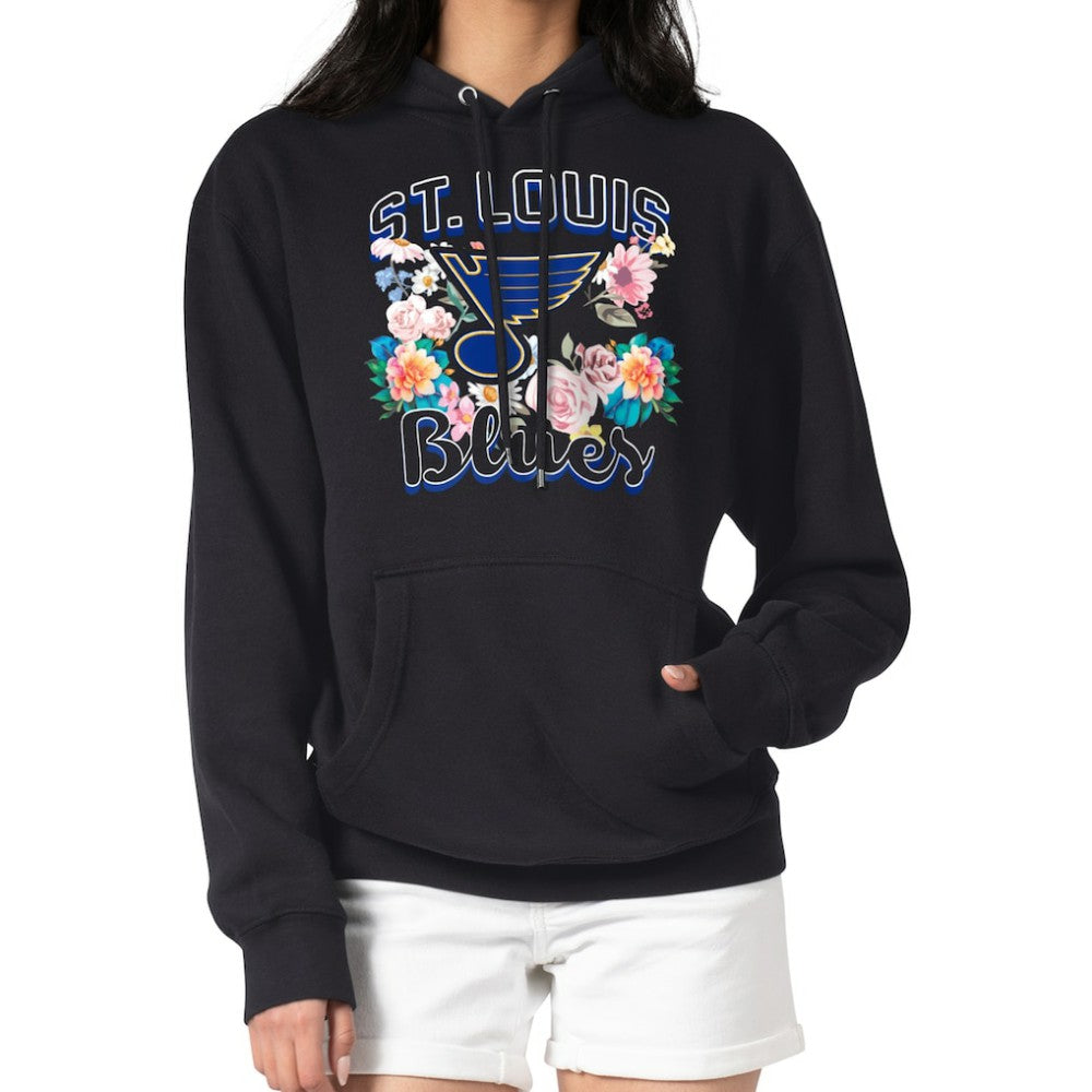 St. Louis Blues G-III 4Her by Carl Banks Women's Flower Logo Pullover Hoodie - Black | US 201906181