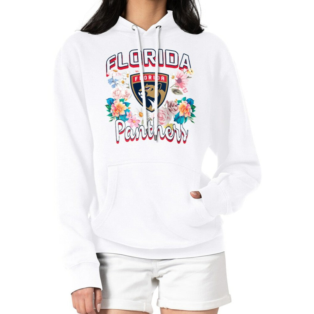 Florida Panthers G-III 4Her by Carl Banks Women's Flower Logo Pullover Hoodie - White | US 201906196