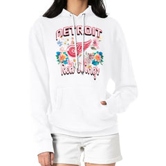 Detroit Red Wings G-III 4Her by Carl Banks Women's Flower Logo Pullover Hoodie - White | US 201906203
