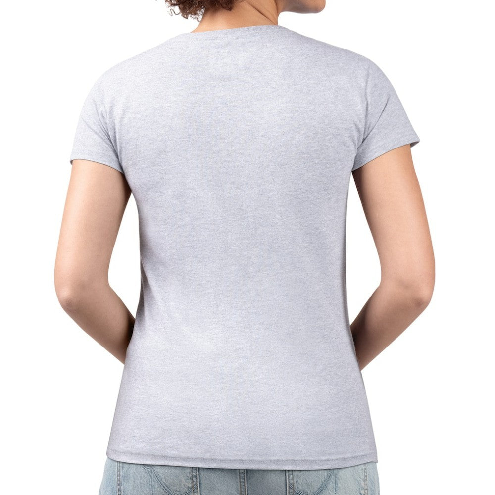 New Jersey Devils G-III 4Her by Carl Banks Women's Super-Slim Fit Lightweight Flower Logo V-Neck T-Shirt - Heather Gray | US 201906322