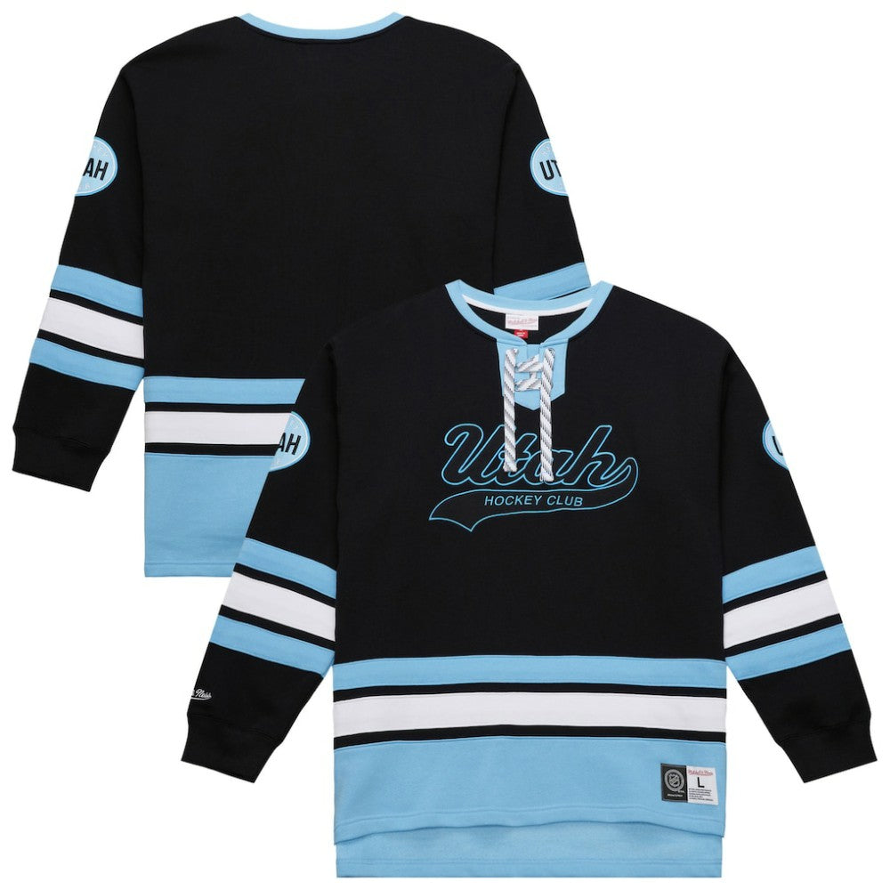 Utah Hockey Club Mitchell & Ness Heritage Lace-Up Pullover Sweatshirt - Black | US 201906424