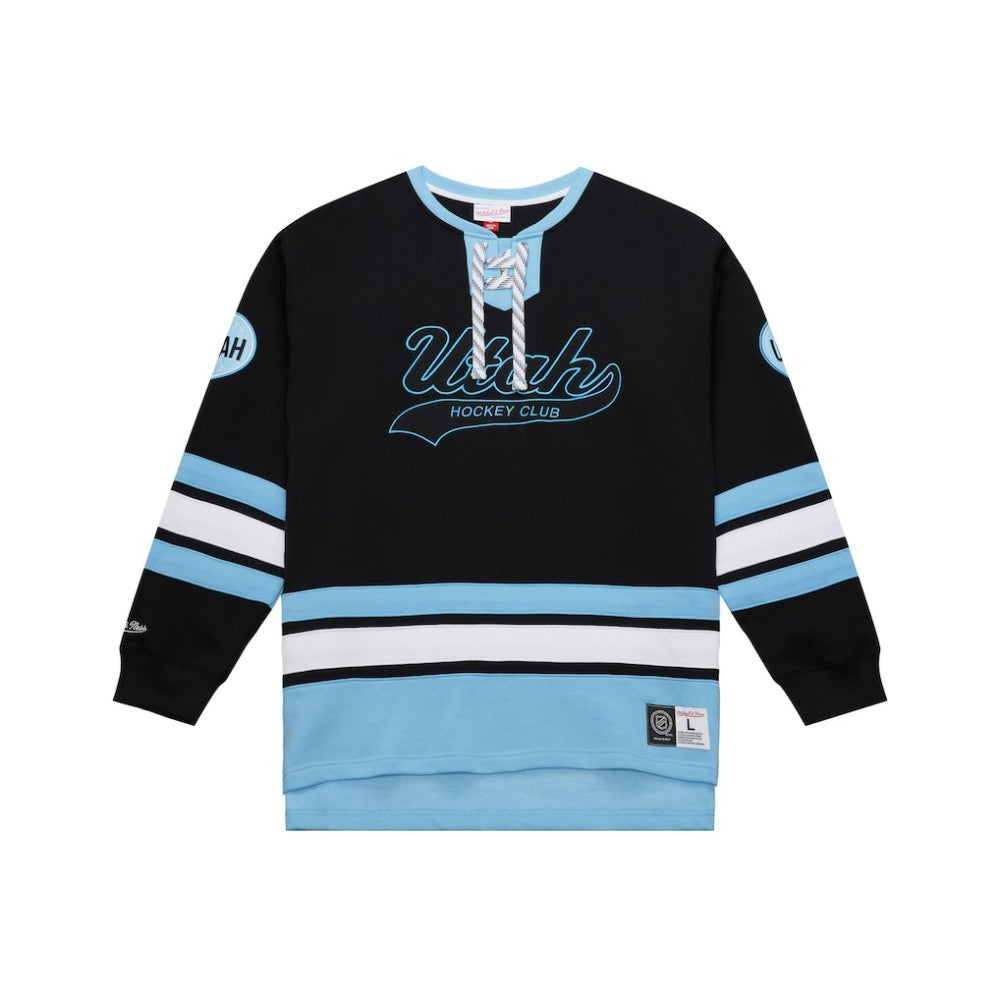 Utah Hockey Club Mitchell & Ness Heritage Lace-Up Pullover Sweatshirt - Black | US 201906424