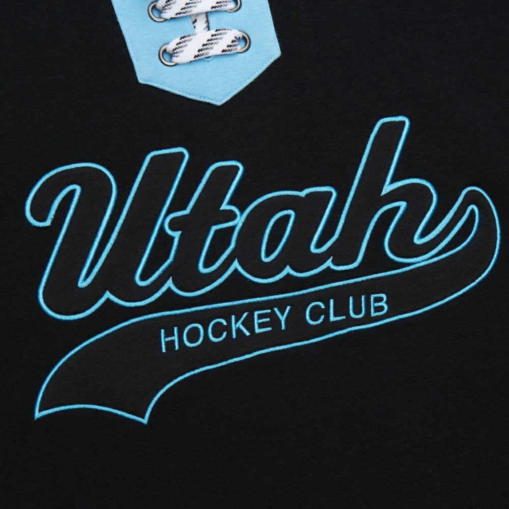 Utah Hockey Club Mitchell & Ness Heritage Lace-Up Pullover Sweatshirt - Black | US 201906424