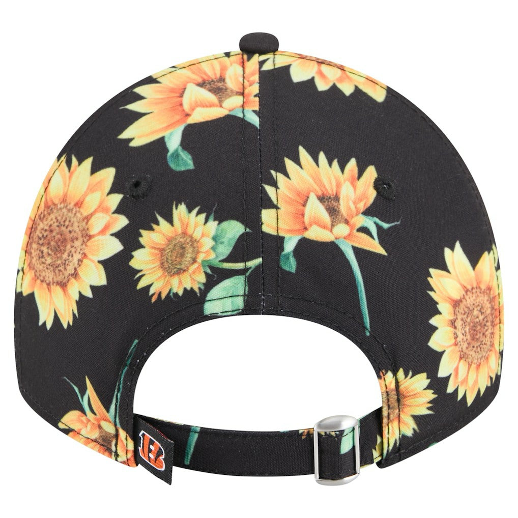 Cincinnati Bengals New Era Women's Adventure Sunflower 9TWENTY Adjustable Hat - Black Hats