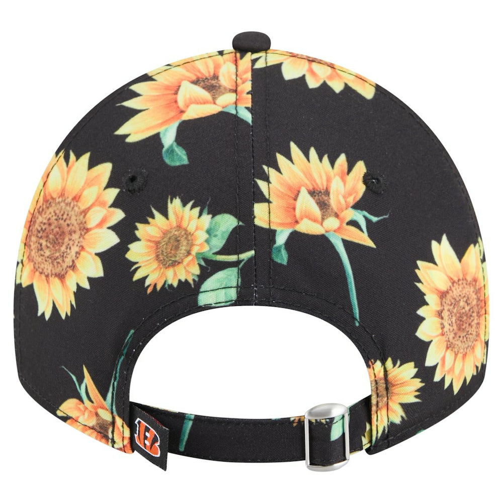 Cincinnati Bengals New Era Women's Adventure Sunflower 9TWENTY Adjustable Hat - Black Hats