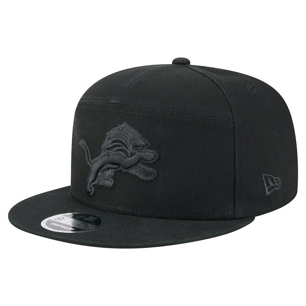 Detroit Lions New Era Adventure Canvas Split Panel 9FIFTY Snapback Hat - Black Hats