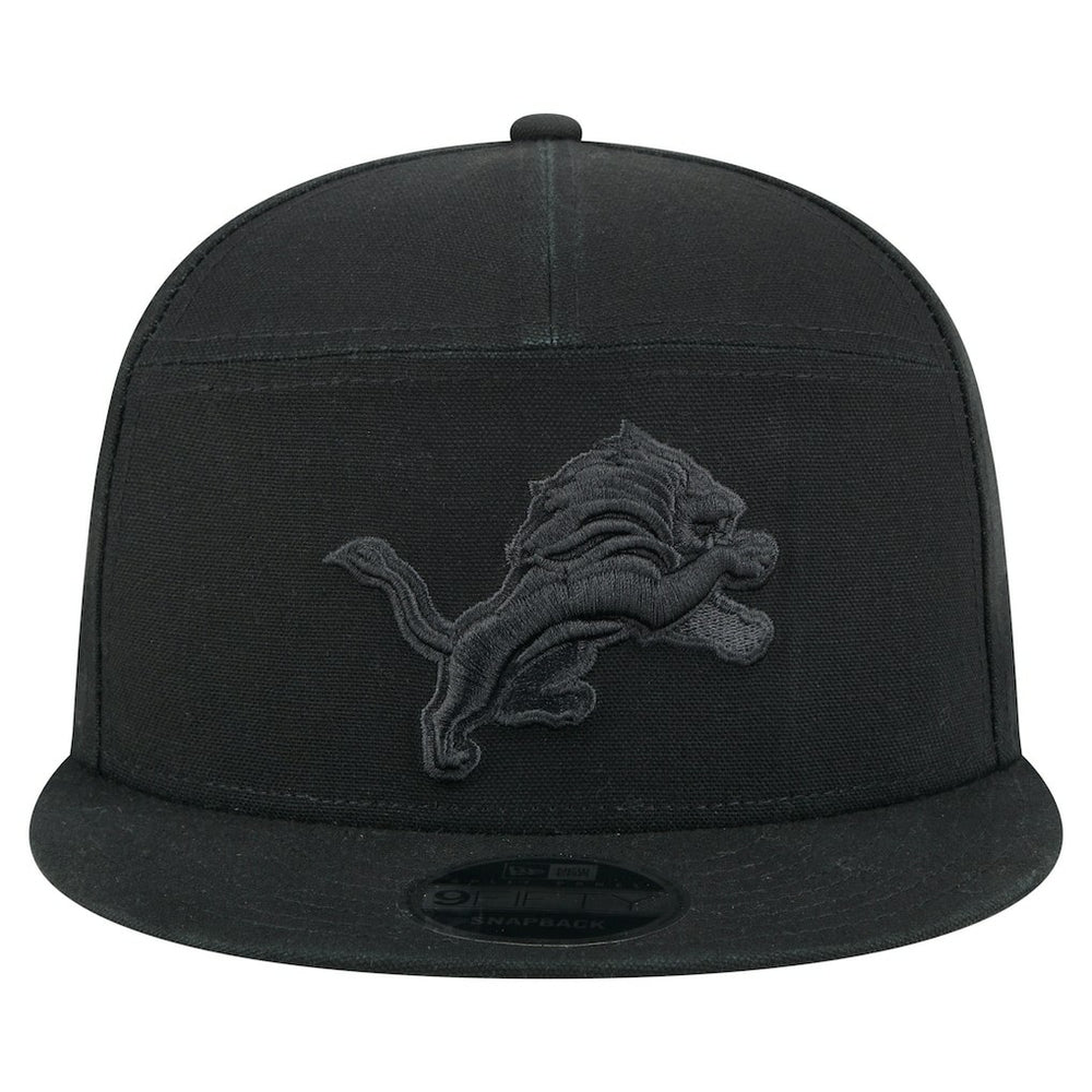 Detroit Lions New Era Adventure Canvas Split Panel 9FIFTY Snapback Hat - Black Hats
