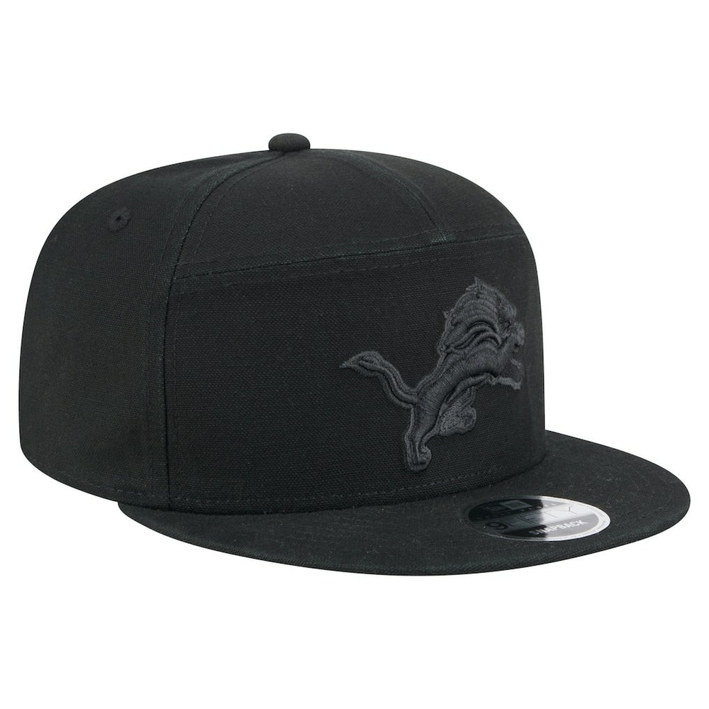 Detroit Lions New Era Adventure Canvas Split Panel 9FIFTY Snapback Hat - Black Hats