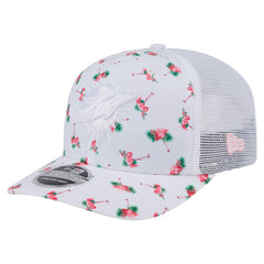 Miami Dolphins New Era Adventure Flamingo Pattern 9SEVENTY Stretch-Snap Hat - White Hats