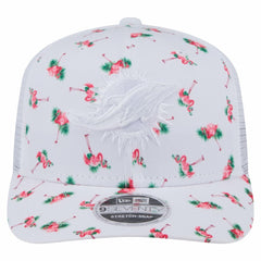 Miami Dolphins New Era Adventure Flamingo Pattern 9SEVENTY Stretch-Snap Hat - White Hats
