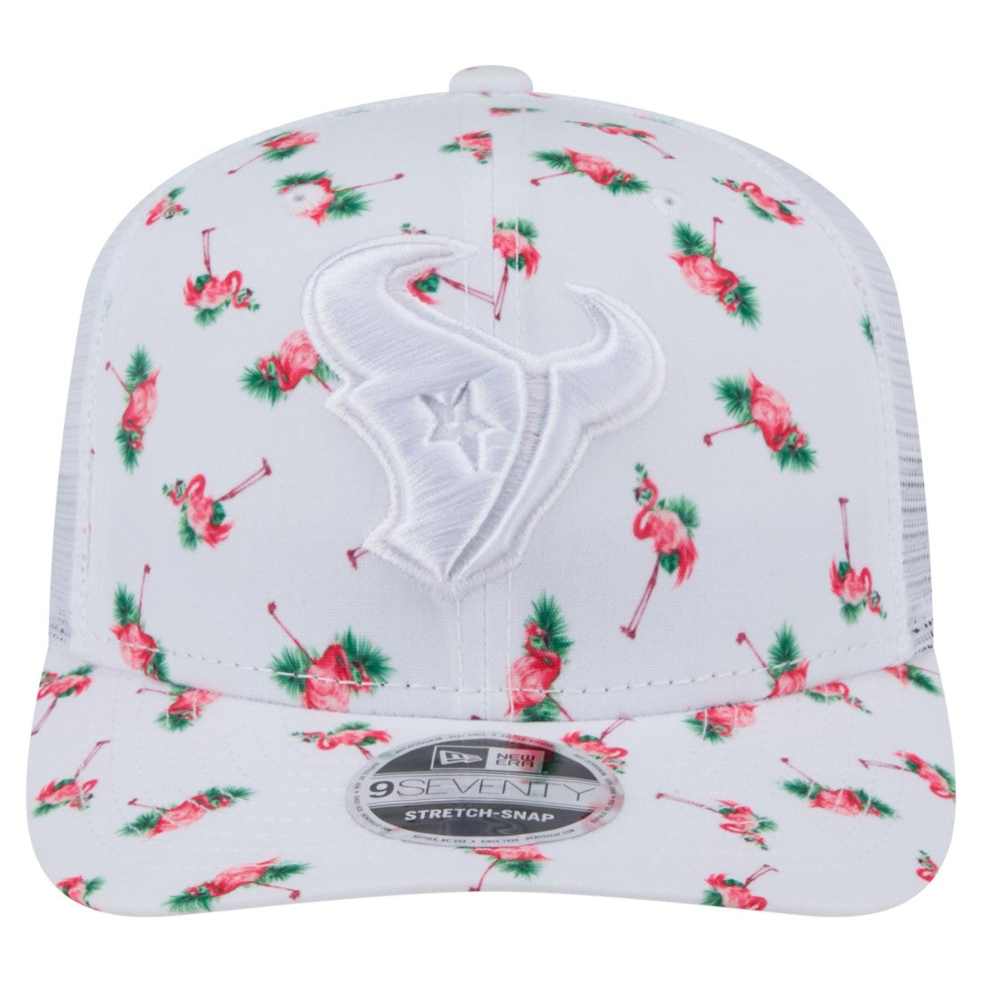 Houston Texans New Era Adventure Flamingo Pattern 9SEVENTY Stretch-Snap Hat - White Hats