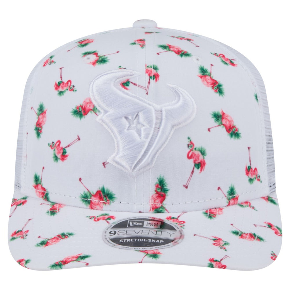 Houston Texans New Era Adventure Flamingo Pattern 9SEVENTY Stretch-Snap Hat - White Hats