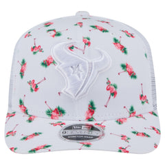 Houston Texans New Era Adventure Flamingo Pattern 9SEVENTY Stretch-Snap Hat - White Hats