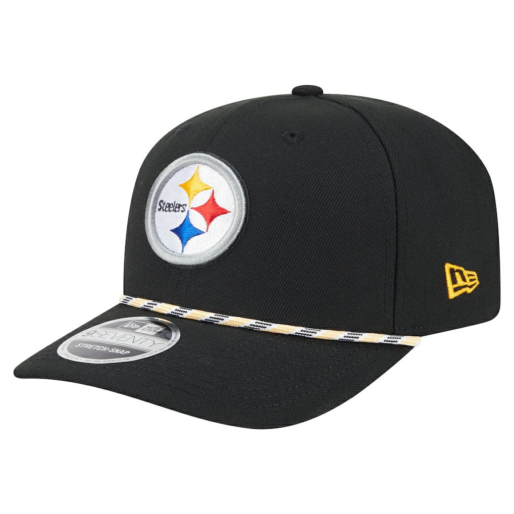 Pittsburgh Steelers New Era Gameday Multi Rope 9SEVENTY Stretch-Snap Hat - Black Hats
