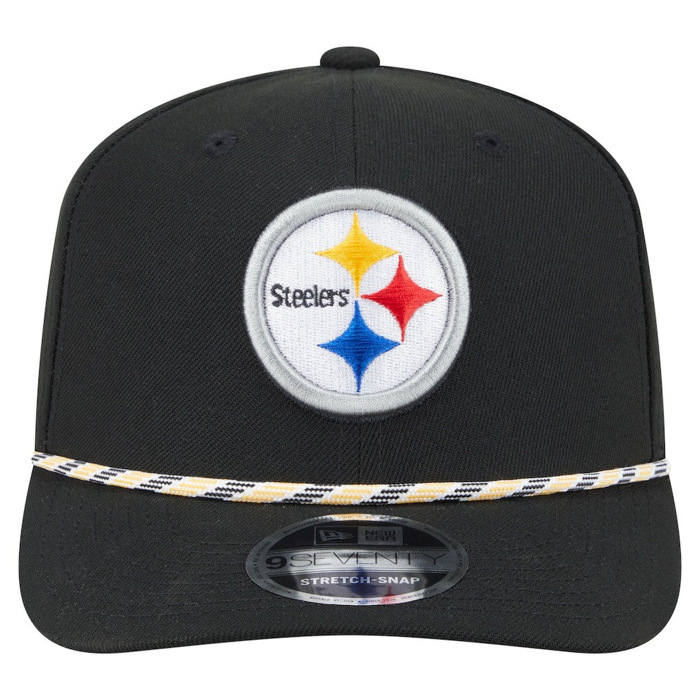 Pittsburgh Steelers New Era Gameday Multi Rope 9SEVENTY Stretch-Snap Hat - Black Hats