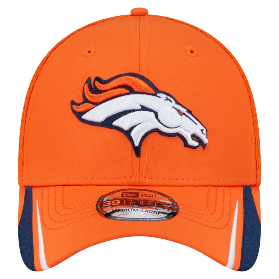 Denver Broncos New Era Game Day Linear 39THIRTY Flex Hat - Orange Hats