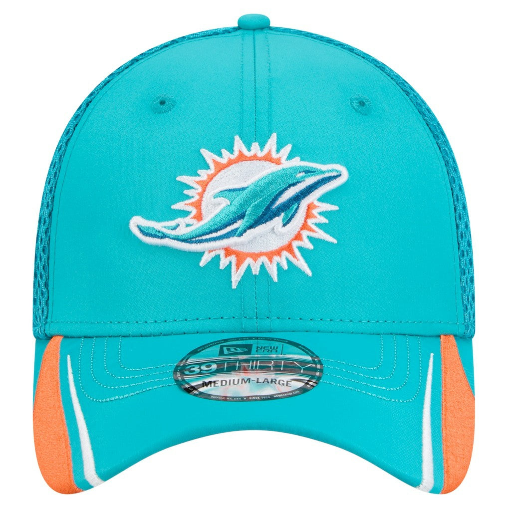 Miami Dolphins New Era Game Day Linear 39THIRTY Flex Hat - Aqua Hats