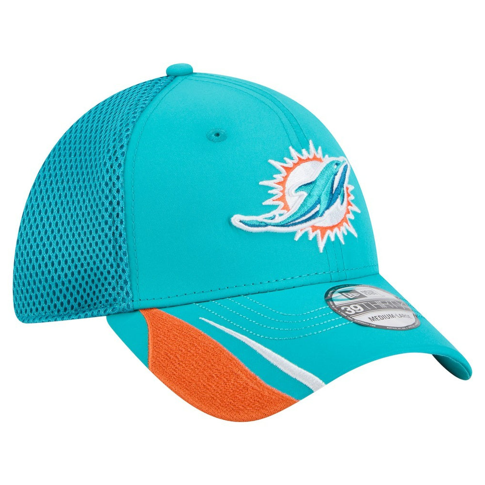 Miami Dolphins New Era Game Day Linear 39THIRTY Flex Hat - Aqua Hats
