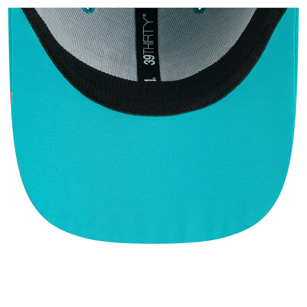 Miami Dolphins New Era Game Day Linear 39THIRTY Flex Hat - Aqua Hats