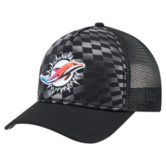 Miami Dolphins New Era Gradient 9FORTY Adjustable Hat - Black Hats