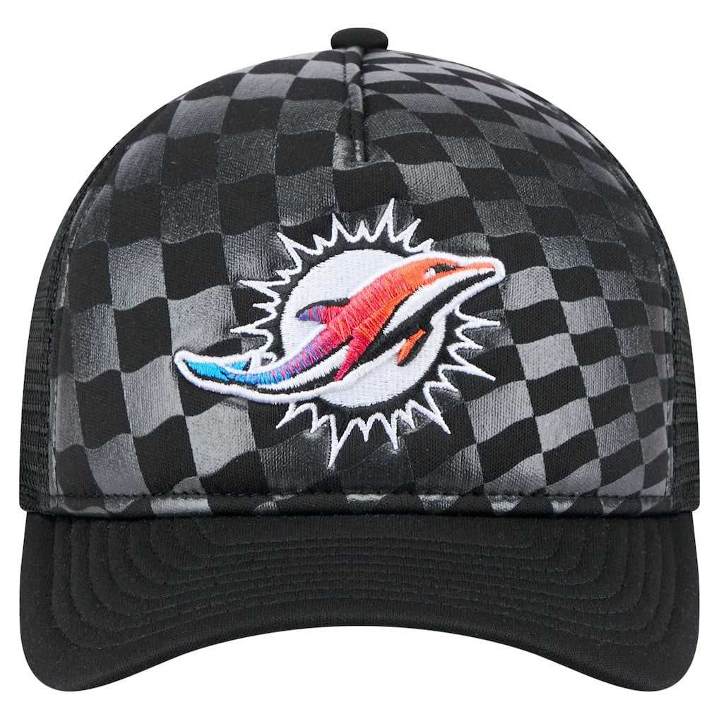 Miami Dolphins New Era Gradient 9FORTY Adjustable Hat - Black Hats