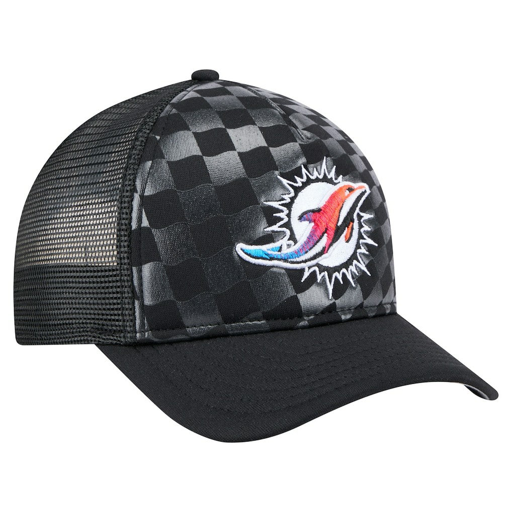 Miami Dolphins New Era Gradient 9FORTY Adjustable Hat - Black Hats