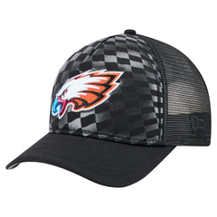 Philadelphia Eagles New Era Gradient 9FORTY Adjustable Hat - Black Hats