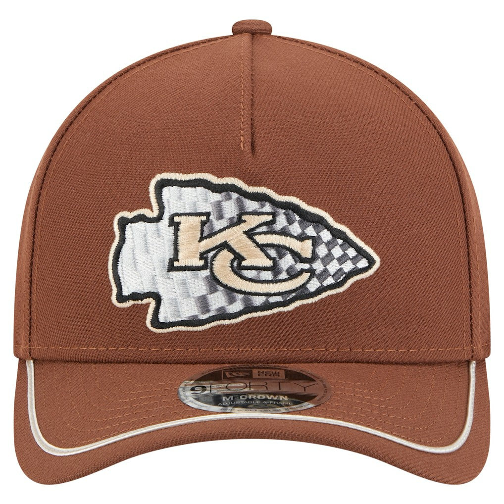 Kansas City Chiefs New Era Motorsport 9FORTY Adjustable Hat - Brown Hats