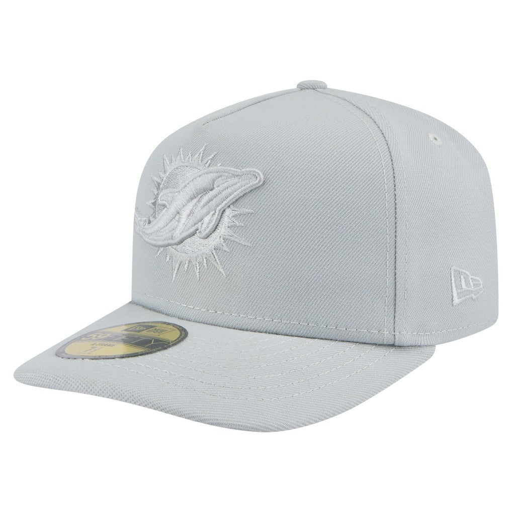 Miami Dolphins New Era Color Pack A-Frame 59FIFTY Fitted Hat - Gray Hats