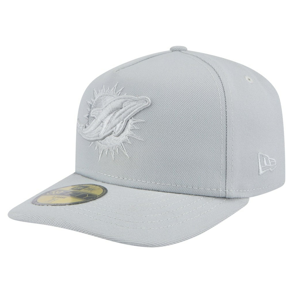 Miami Dolphins New Era Color Pack A-Frame 59FIFTY Fitted Hat - Gray Hats