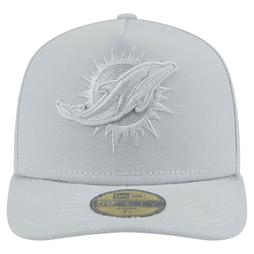 Miami Dolphins New Era Color Pack A-Frame 59FIFTY Fitted Hat - Gray Hats
